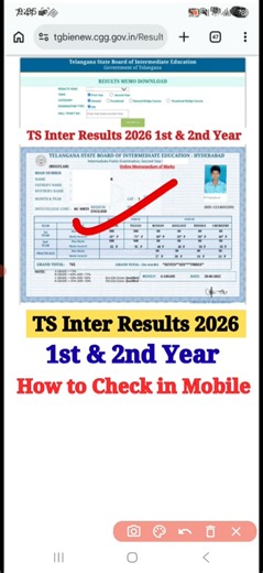 Link Out 🔴 TS Inter Results 2026 | How to Check Inter Results in Mobile ? Check Intermediate Results