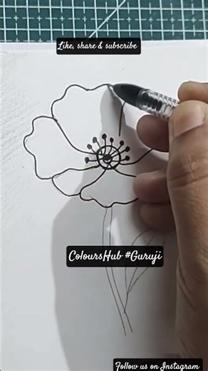 5-minute flower drawing||for beginners(part-2) #youtube #artist