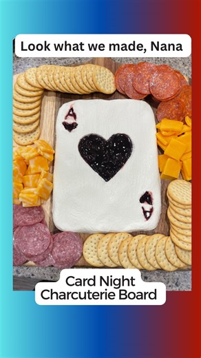 WalkerzWay on Instagram: "🃏♥️ National Card Playing Day = Snack Night, Level Up! ♥️🃏 Card Night Charcuterie Board for the win! The kids had a blast crafting this adorable Ace of Hearts cream cheese board, and it’s the perfect playful snack for game night. Easy, fun, and totally customizable. Ingredients • 2 blocks cream cheese • Cherry preserves • Assorted crackers How We Made It 🃏 Mold the cream cheese using plastic wrap into a rectangle (hello, playing card!). ♥️ Unwrap and gently carve you