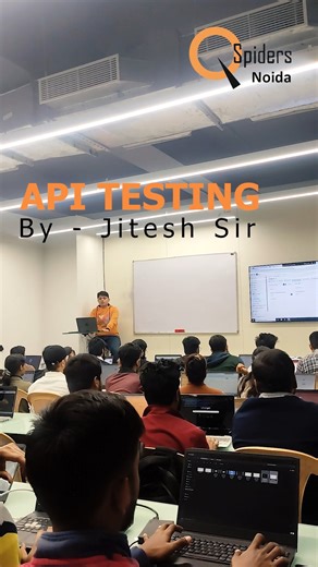 QSpiders l Learn 📚 l Code 🧑‍💻 l Get Placed on Instagram: "Level up your testing skills with hands-on API testing, real-time scenarios, and industry-ready practices. Learn, test, and grow under expert guidance. #APITesting #AutomationTesting #SoftwareTesting #JiteshSir #TestingBatch #QAEngineer #ITTraining #CareerInTesting #QSpidersNoida"