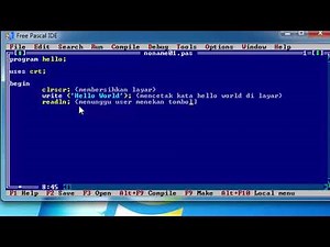 Tutorial Pascal : Program Hello Word (Fungsi Clrscr, Write & Readln)