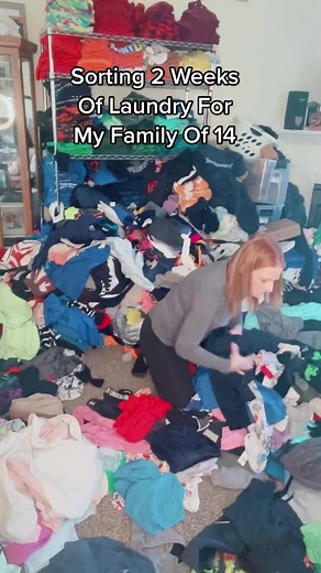1.7M views · 20K reactions | Laundry Sorting X 14 How long do you think this took? #DoughertyDozen #Laundry #LaundryDay #BigFamily #LargeFamily #GetOrganized #OddlySatisfying | Dougherty Dozen | Facebook