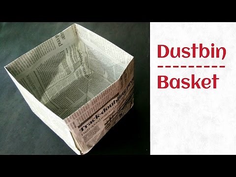 Trash bin | Dustbin from Newspaper (Go Green) - Tutorial by Paper Folds ❤️.