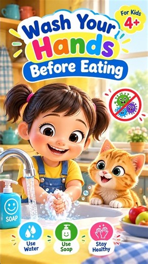 Wash Your Hands Before Eating| Good Habits for Kids | Kids Short #shorts #shortsfeed #shortsviral