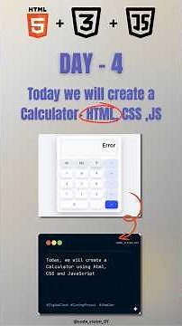 Day 4 | Create a Calculator using HTML CSS and JavaScript | #html #css #javascript