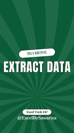 ExcelBySawariya | Daily Excel Tips on Instagram: "Advanced Excel extract data trick Is useful for you?"