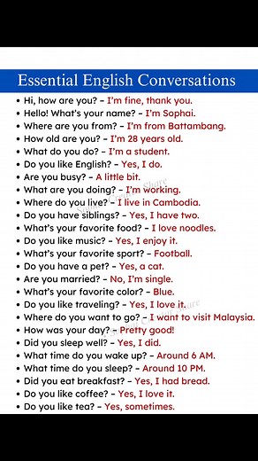 107K views · 2.2K reactions | Essentials English Conversations | Sophai Creator Share | Facebook