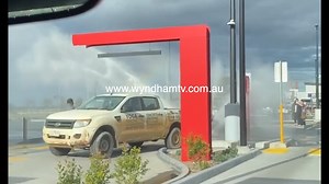 18K views · 280 reactions | THE BURGERS ARE WETTER AT HUNGRY JACKS  Sent in 28/05/2022 2.00pm A fire hydrant has been hit at the Hungry Jacks drive-thru at Manor Lakes. Locals assisted the man to reverse away from the hydrant. | Wyndham TV | Facebook