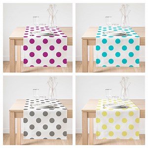 Polka Dot Table Runner, Modern Colorful Table Cloth, Playful Dining Table Decor, Minimalist Dotted Table Runner - Etsy