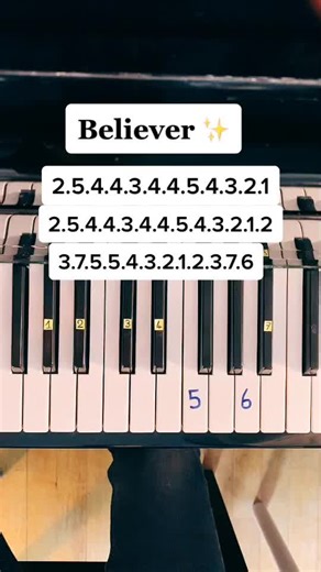 Easy Piano Tutorial: Believer Slow with Someone Who Believer