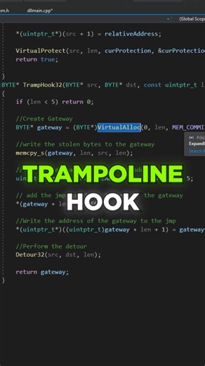 Chapter 43 of the Game Hacking Bible  C++ Trampoline Hook ↩️ This...