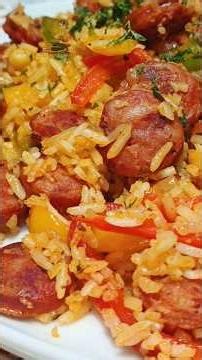 La receta de arroz más fácil y rendidora con chorizo 😱#arrozconchorizo #recetasfaciles