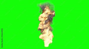 a tornado of fire. a tornado on fire on a green background. swirling fire and smoke animation