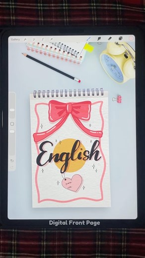 English Easy-to-Draw Notebook Cover ✍️✨ #EnglishNotes #BeginnerFriendly #studyaesthetics