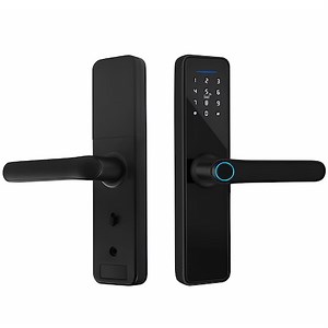 Yala digitala inteligenta pentru usi, Dimensiuni 250x60mm, Multiple metode de deblocare (Amprenta, Cod, Card, Cheie, Telefon), Material aliaj aluminiu, Culoare negru - eMAG.ro