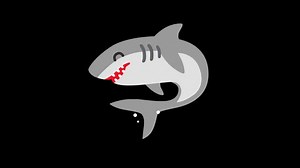 Shark Emoji Animated on a Transparent Background. Icon 4K Loop Animation with Alpha Channel.