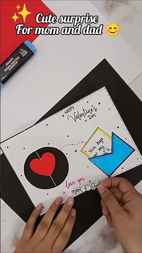 ✨Cute Valentine Card Idea for Parents ❤️🤗#valentinesday#shortvideo #ytshorts #diy #gift#createwithme