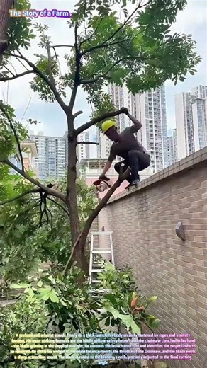 Satisfying Heavy Machinery: Watch an Arborist Tame a Wild Canopy with Precision Cuts! 🌳🔪
