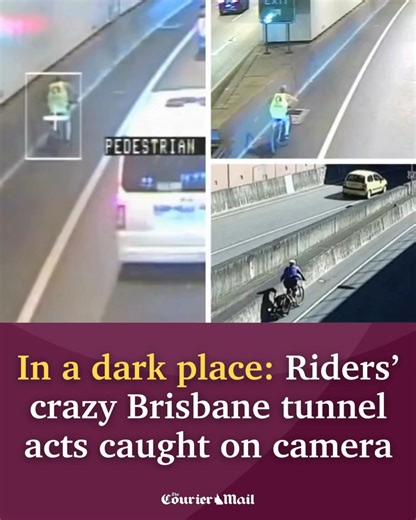 8.8K views · 40 reactions | A cyclist riding metres in front of a rushing ambulance, and an e-scooter rider swerving over three lanes are the among incredible illegal incidents caught on Brisbane’s tunnel cameras. WATCH THE VIDEO: https://bit.ly/4prJU1W | Courier Mail | Facebook