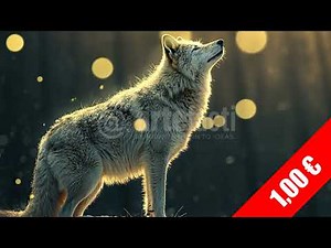 Howling Wolf in Golden Light — HD Stock Footage (1080p)