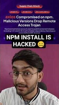 You Might Be Hacked Just by Running npm install 💀 #codingshorts