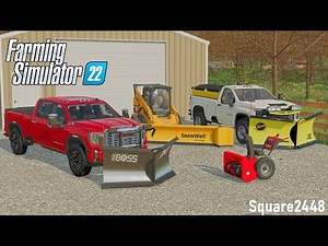Prepping For Winter! Putting Plows & Salters On Trucks! | FS22 Landscaping