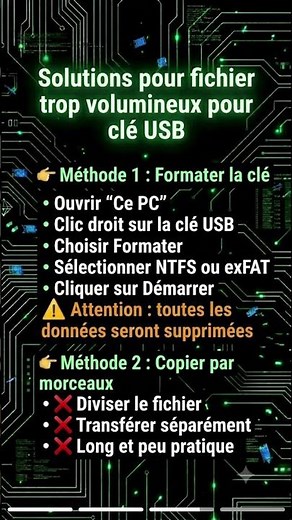 Pourquoi votre clé USB refuse les gros fichiers (et comment corriger)