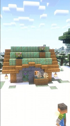 Minecraft Starter House ❄️ | Cozy Snow Biome Build #shorts #minecraft