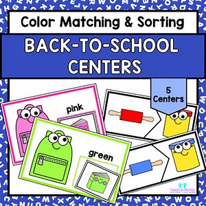 Back-to-School Activities - Color-Sorting and Color-Matching for Preschool