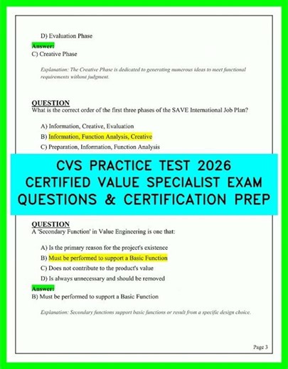 CVS Practice Test 2026: The Certified Value Specialist Exam Questions & Certification Prep Guides