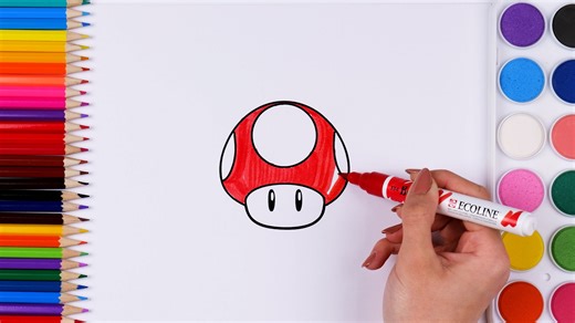 Mushroom drawing | Learn color names