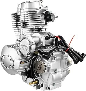 200cc/250cc ATV Engine,4-stroke Vertical Engine w/5-Speed Manual Transmission ATV Quad Motor HUNGUOZHI Single Cylinder with Air-Cooled Vertical Engine