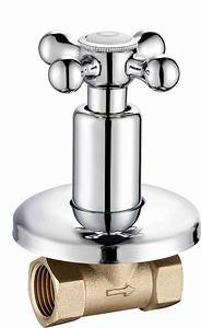 [Hot Item] Bathroom Fittings Piping Accessories Water Stop Chrome Plated Brass Concealed Valves Built-in Concealed Stop Valve