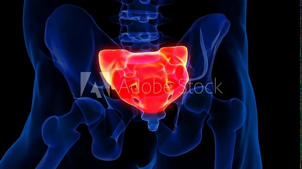 Human skeleton Sacrum spine Anatomy 3D rendering For Medical Concept