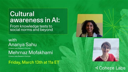 Cultural awareness in AI - From Knowledge Tests to Social Norms and Beyond | Cohere Labs