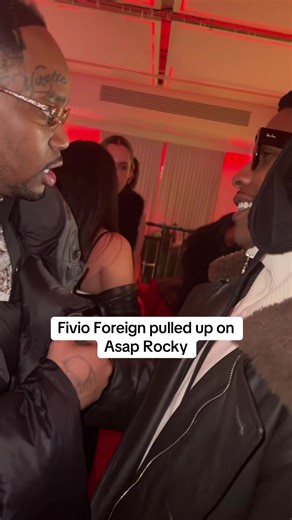 Fivio Foreign showing love to Asap Rocky at his release party 🎥
