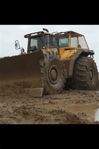 Massive Dozer Truck Sinks Deep in Mud