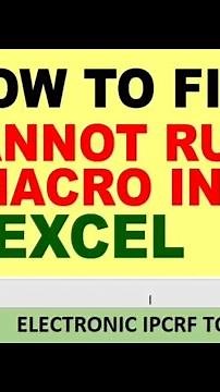 e-IPCRF || DEPED || How to Fix "Cannot Run Macro" in Excel