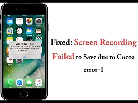 Fixed: Screen Recording Failed to Save Cocoa Error on iPhone