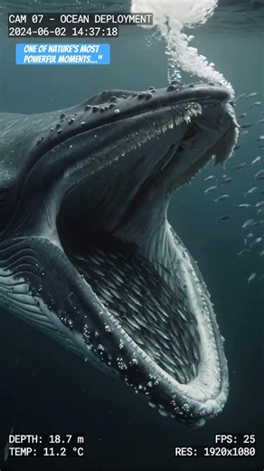 Humpback Whale Swallowing a Feast!🐋