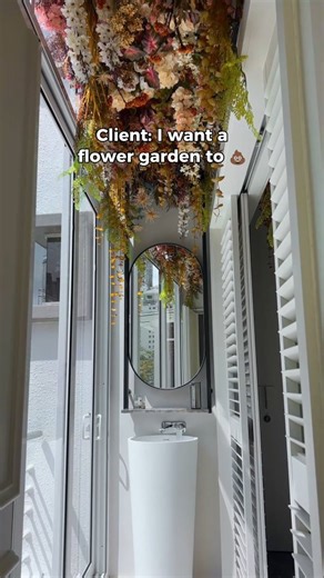 8.8K views · 49 reactions | Check this bathroom transformation out! @nuinfinity transformed this mediocre bathroom into a blossoming element of surprise for their clients' new home! Check out the full video in our youtube channel! Interior Design by @nuinfinity Floristry by @flowodd.studio | Design Seed | Facebook