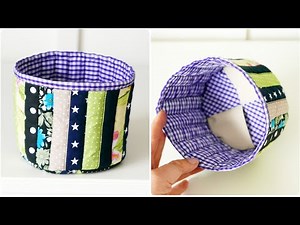 PDF Pattern: Round Fabric Basket from Fabric Scraps