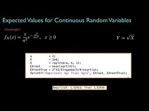 Expected Values for Continuous Random Variables