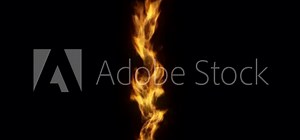 3D animation of the exclamation point mark sign symbol on fire with alpha layer