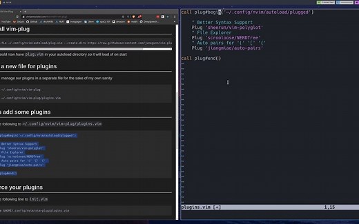 Neovim教程 - 使用Vim-Plug安装插件