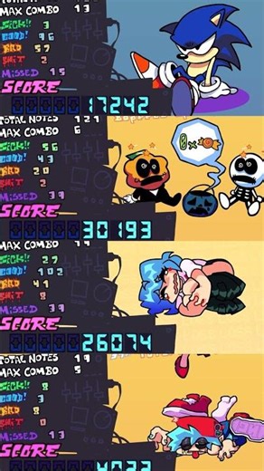 SONIC VS ALL CHARACTERS - Loss Results | Sonic New Update 😭 [FNF]