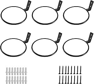 Outdoor Wall Plant Holder, 6 Pack Flower Pot Hangers for Outside Mounted Plant Holder Ring