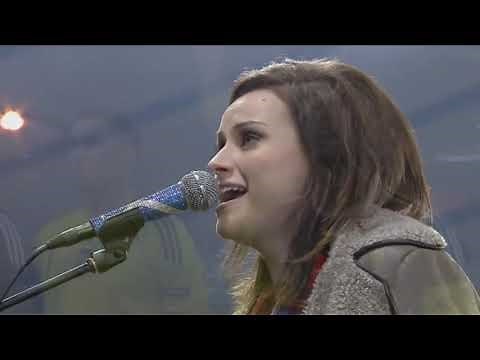 Football anthems - You'll never walk alone & Flowers of Scotland.