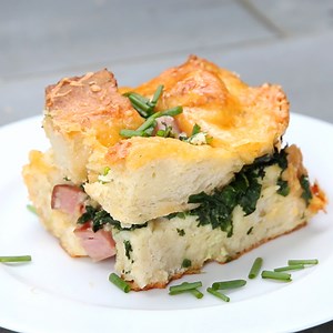 14K views · 63 reactions | Easy Brunch Strata Bake  RECIPE: https://tasty.co/recipe/brunch-strata-bake | Tasty UK | Facebook