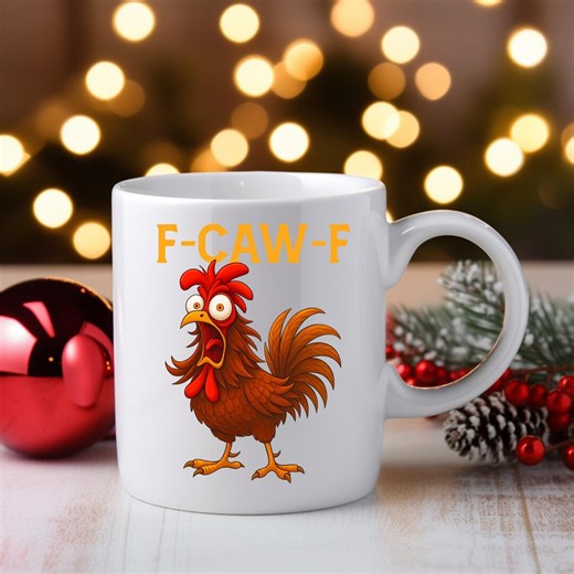 Funny F-caw-f Chicken Coffee Mugs, Chicken Meme Farm Mugs, Humorous Coffee Mug ,funny Adult Humor Mug ,farm Animal Mug - Etsy